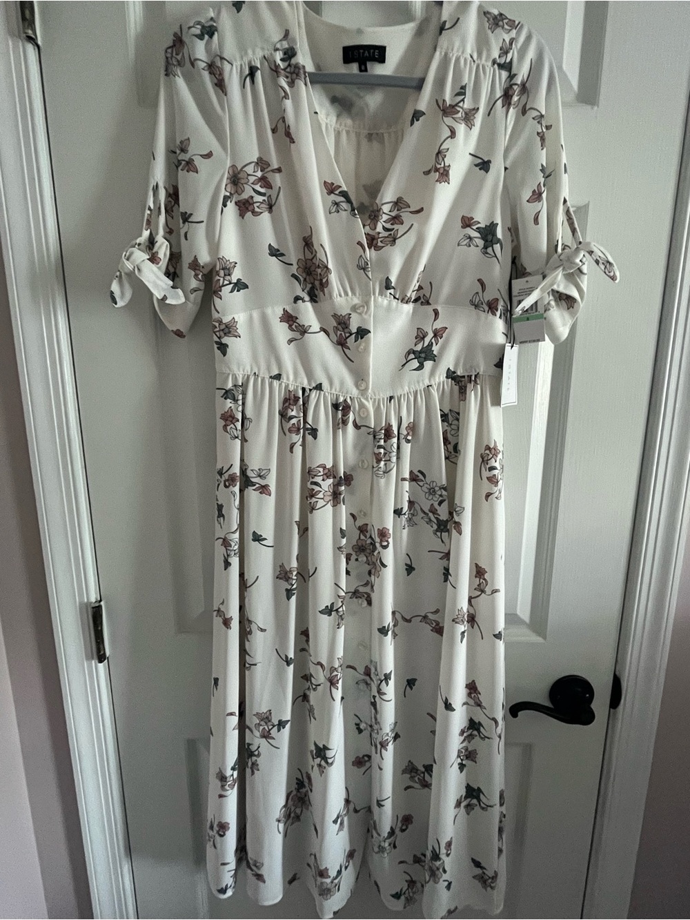 Women's Cream Floral Midi Dress (1. State)